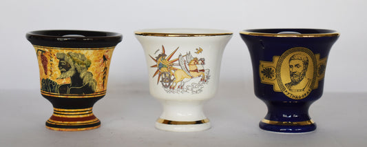 Pythagoras Cup - Set of Three - Fair Cup, Cup of Justice - Dionysus, Phaethon and Pythagoras  Design - Ceramic  - Handmade in Greece