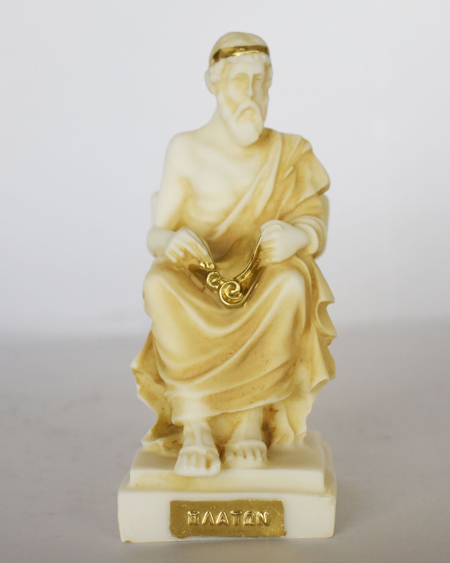 Plato - Ancient Greek Philosopher, Student of Socrates, Teacher of Aristotle - Alabaster Sculpture