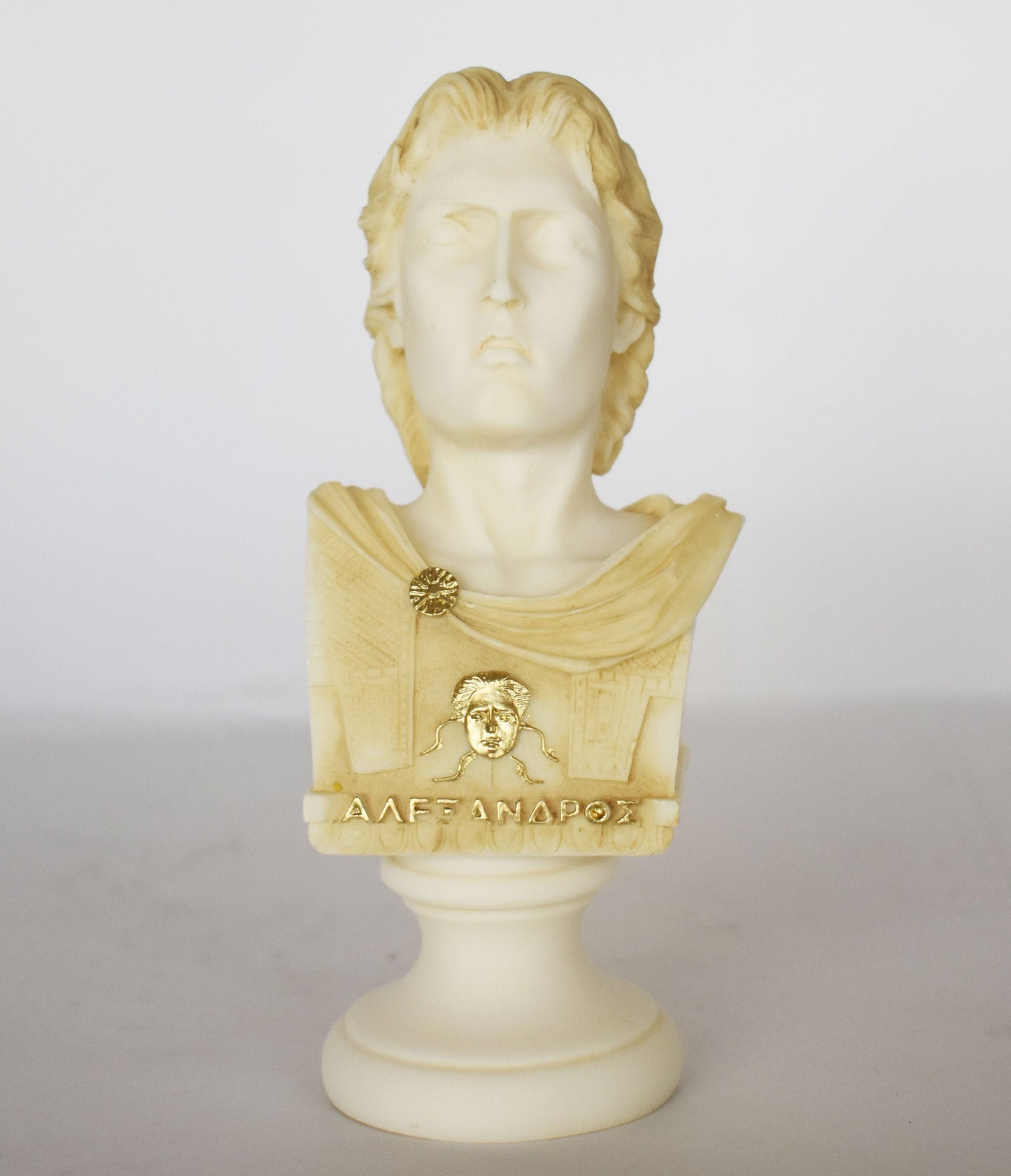 Alexander the Great - Ancient Greece - King of Macedonia - Son of Philip - Alabaster Bust