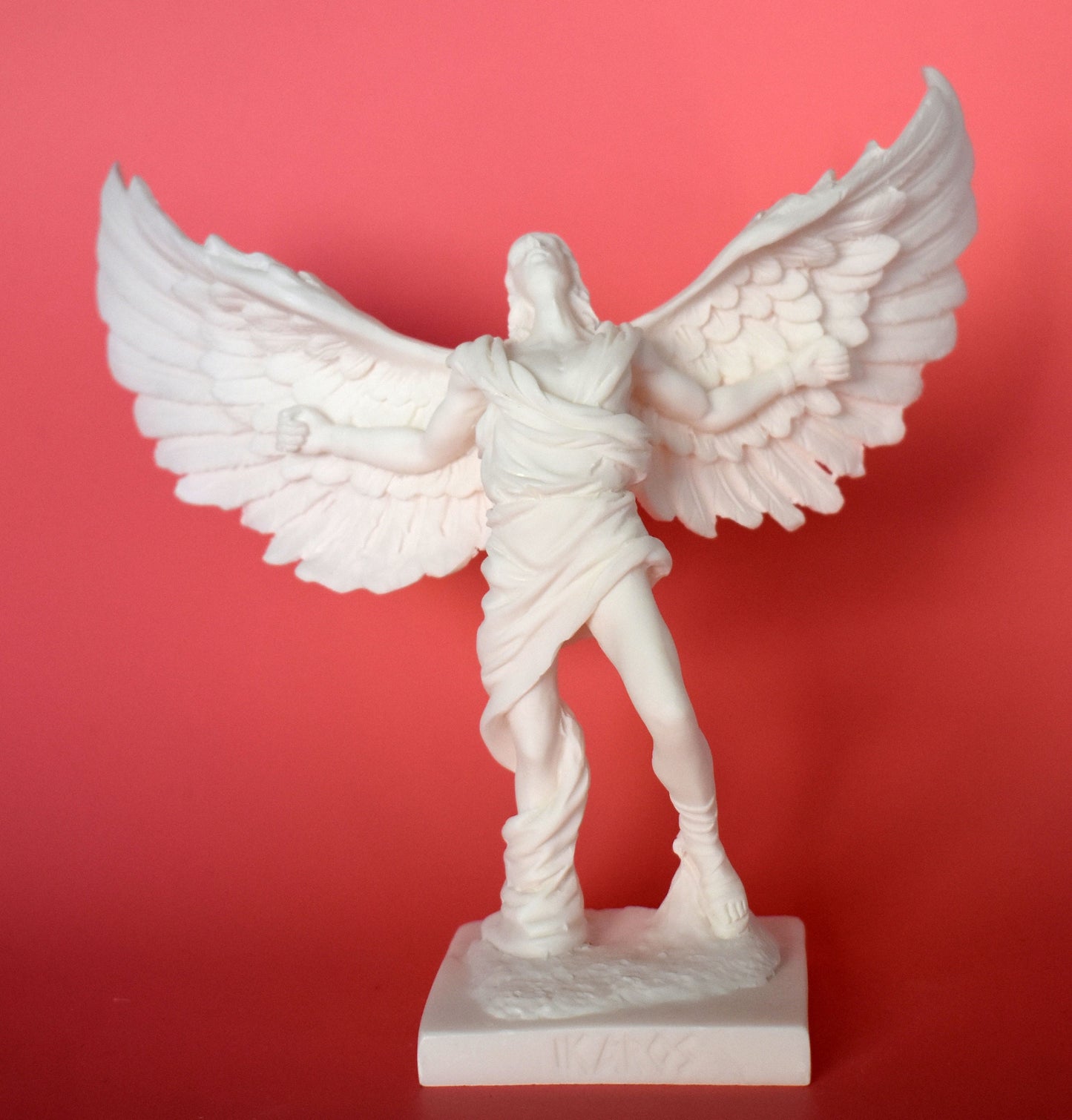 Icarus - Son of Daedalus - Escape from Crete with Wings from Wax and Drowned - Don't Fly Too Close to the Sun -  alabaster statue