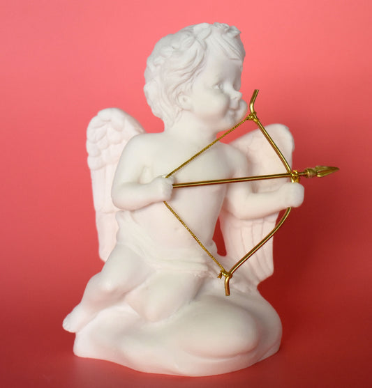 Eros  - ancient Greek God of Love and Desire - Cupid - alabaster statue sculpture