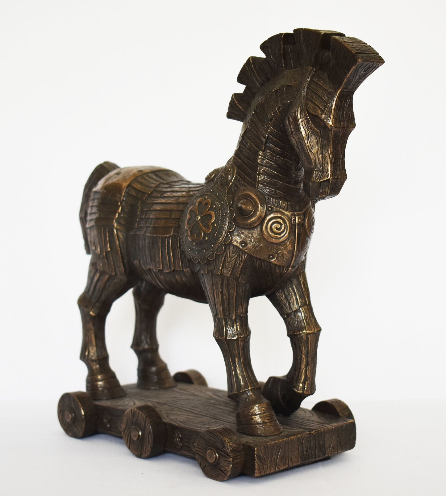 Trojan Horse - Hollow - Used by the Greeks to Conquer Troy - Homer's Iliad - Cold Cast Bronze Resin