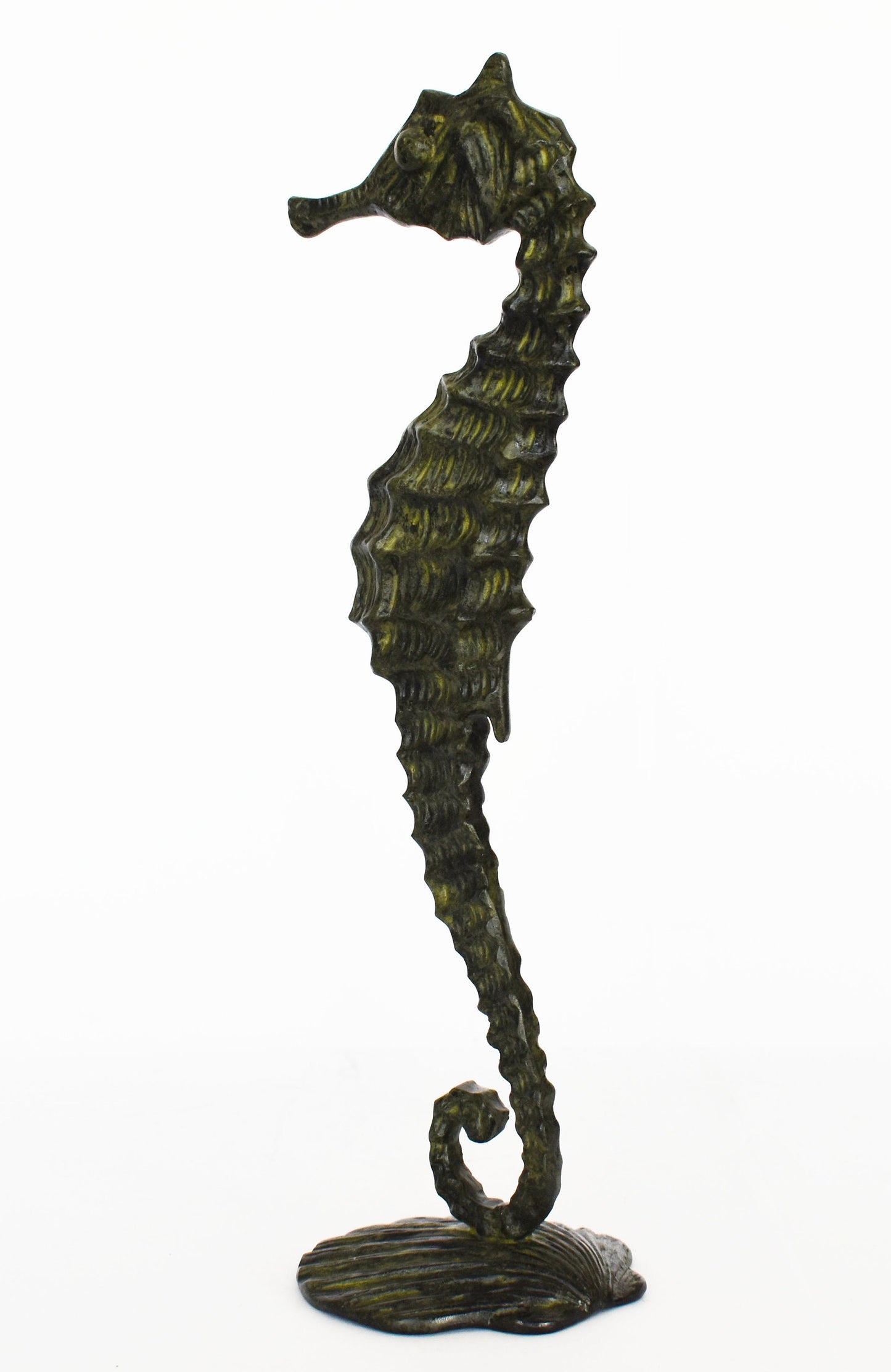 Hippocamps Seahorse - Sea Animal Figurine - marine divinity - pure Bronze Sculpture - Symbol of Poseidon - good luck and protection