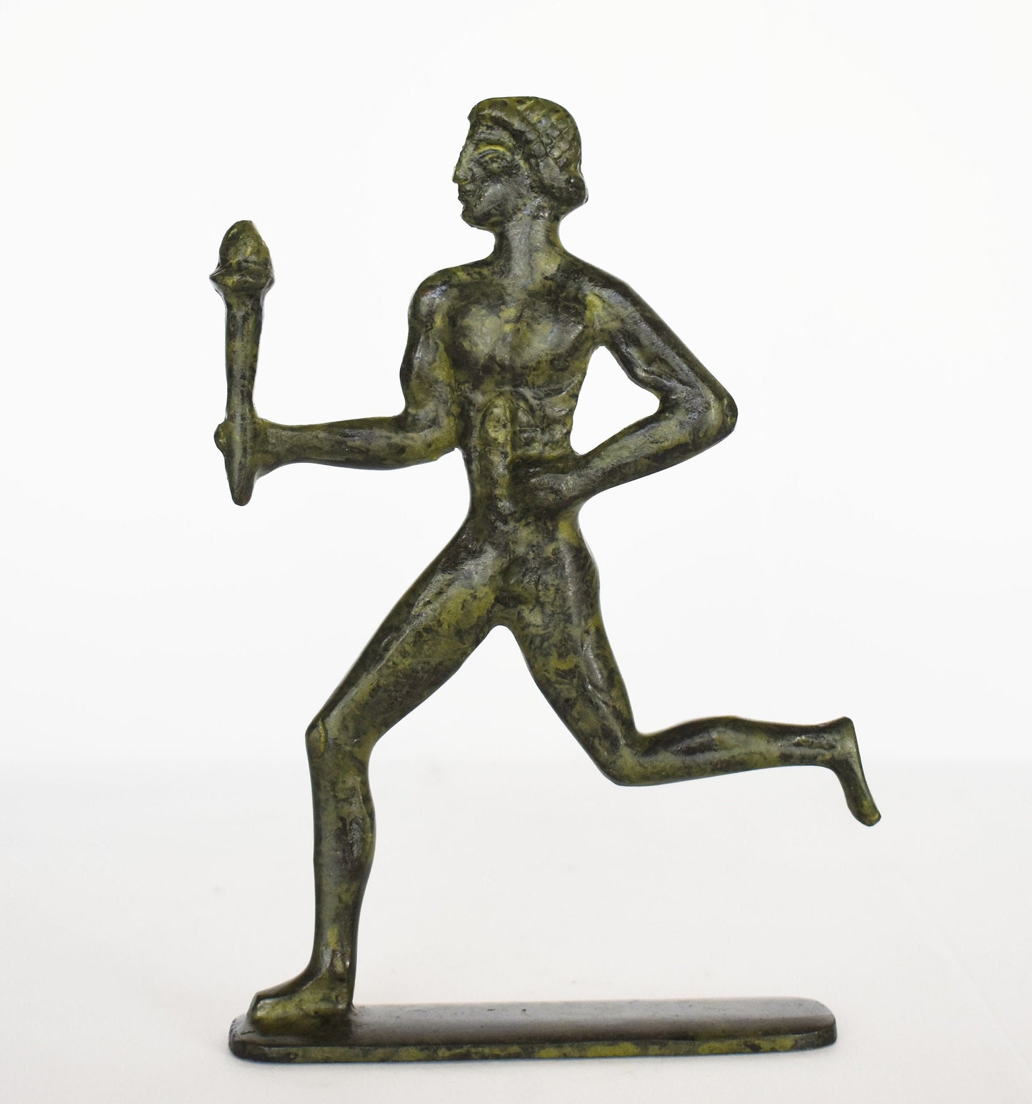 Torchbearer - Greek athlete - Ancient  Olympic Games- pure Bronze Sculpture