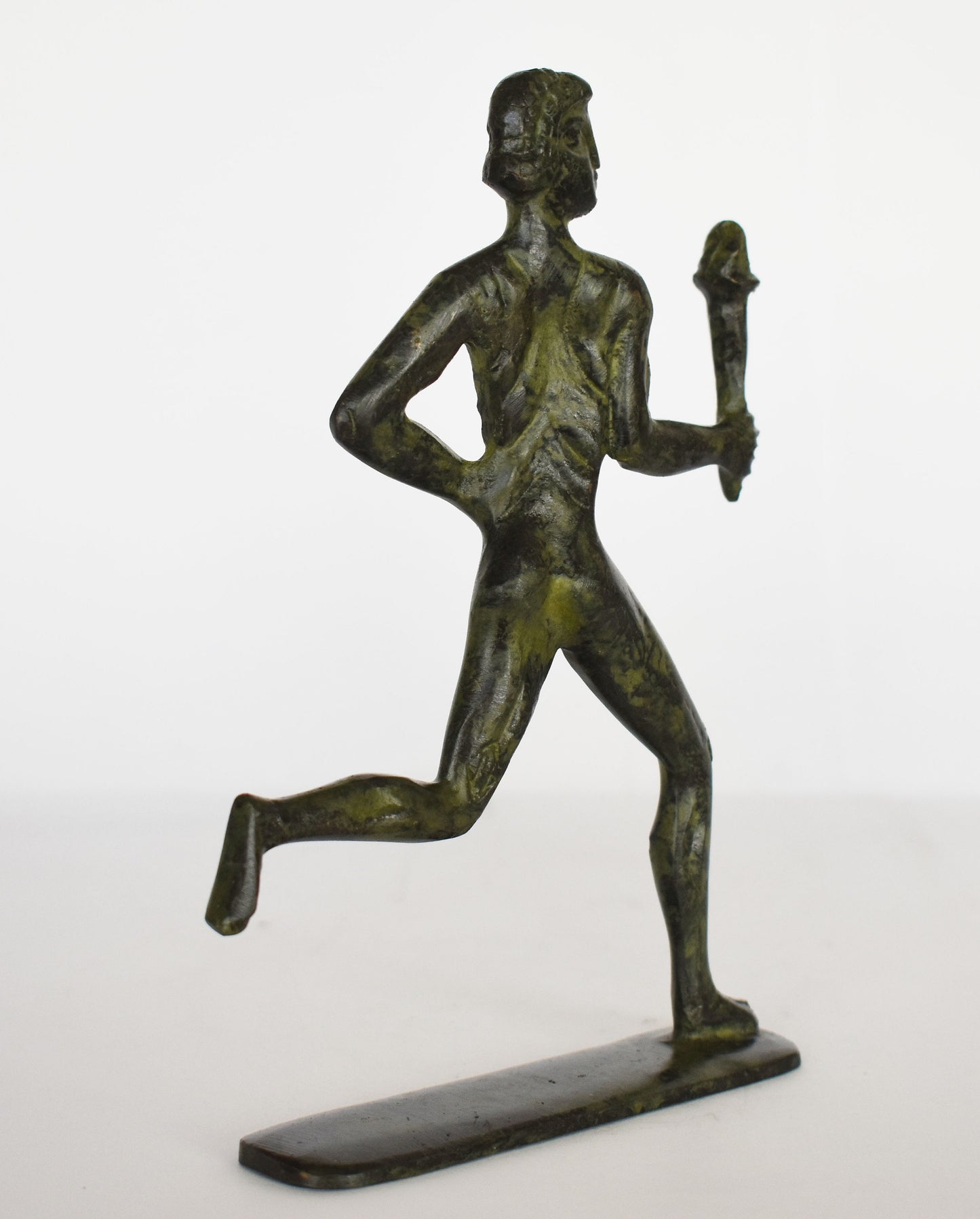 Torchbearer - Greek athlete - Ancient  Olympic Games- pure Bronze Sculpture