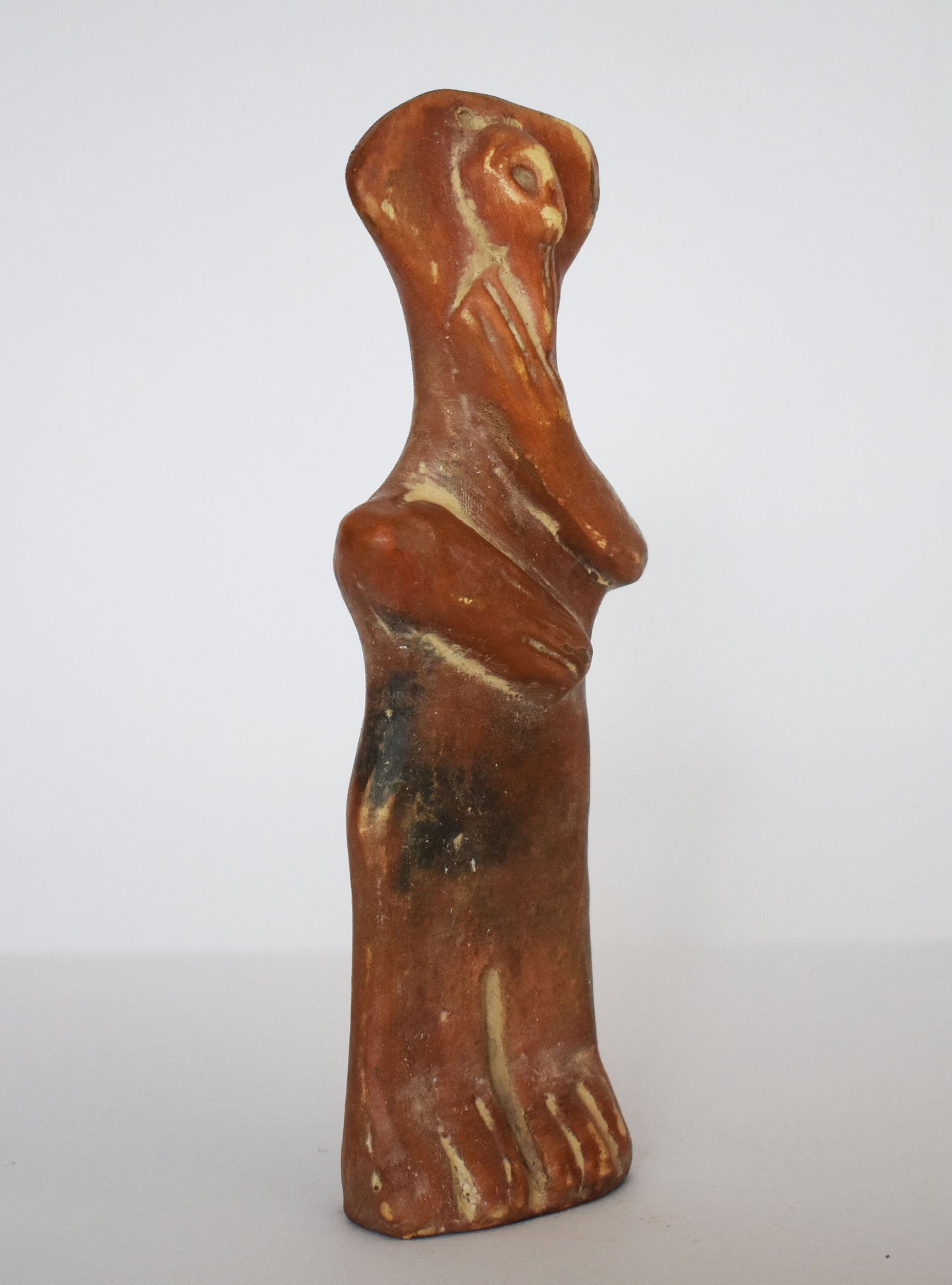 Plank Shaped Female Figurine - From Cyprus - 1100 BC - Museum Reproduction - Ceramic Artifact