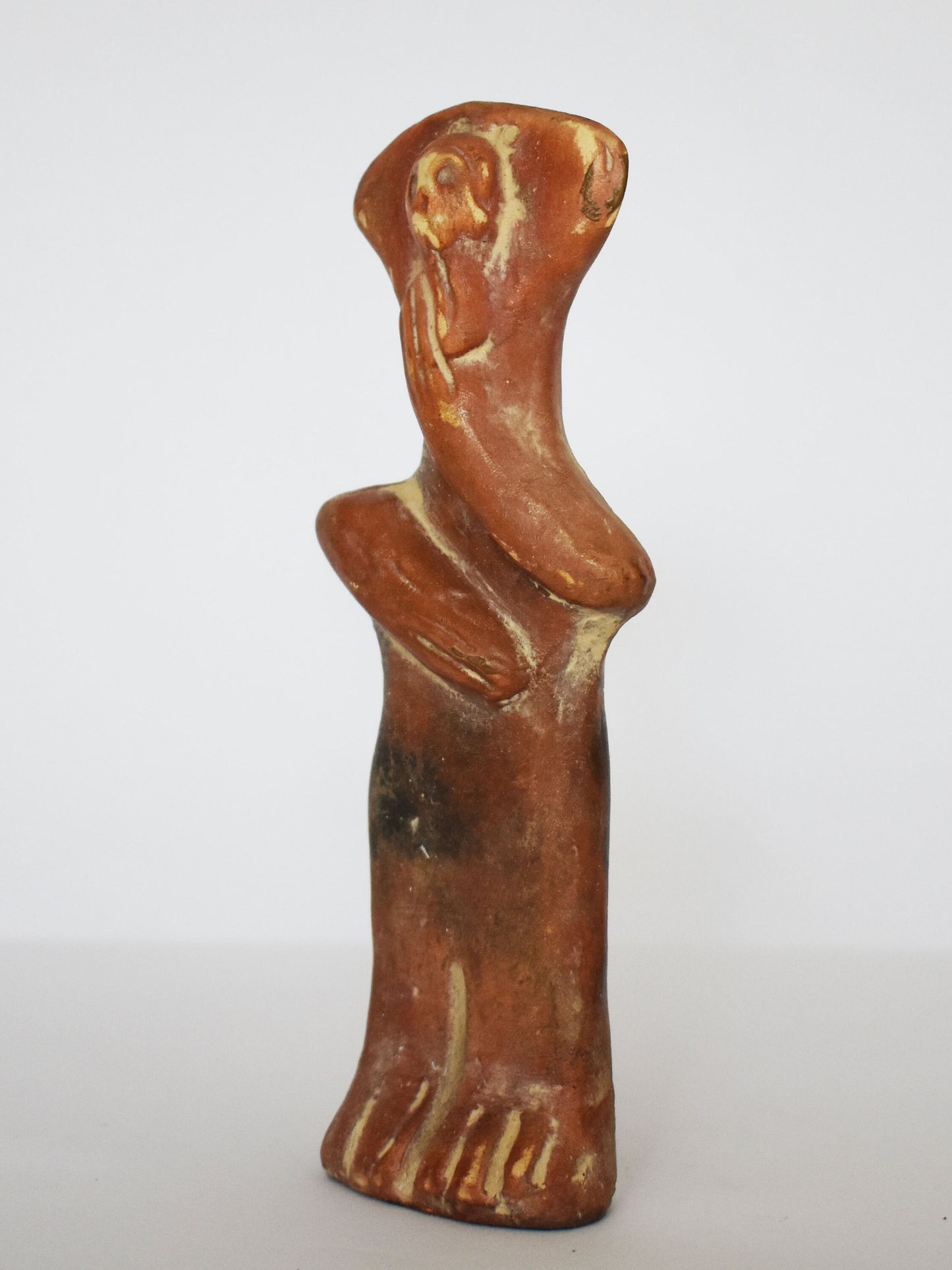 Plank Shaped Female Figurine - From Cyprus - 1100 BC - Museum Reproduction - Ceramic Artifact