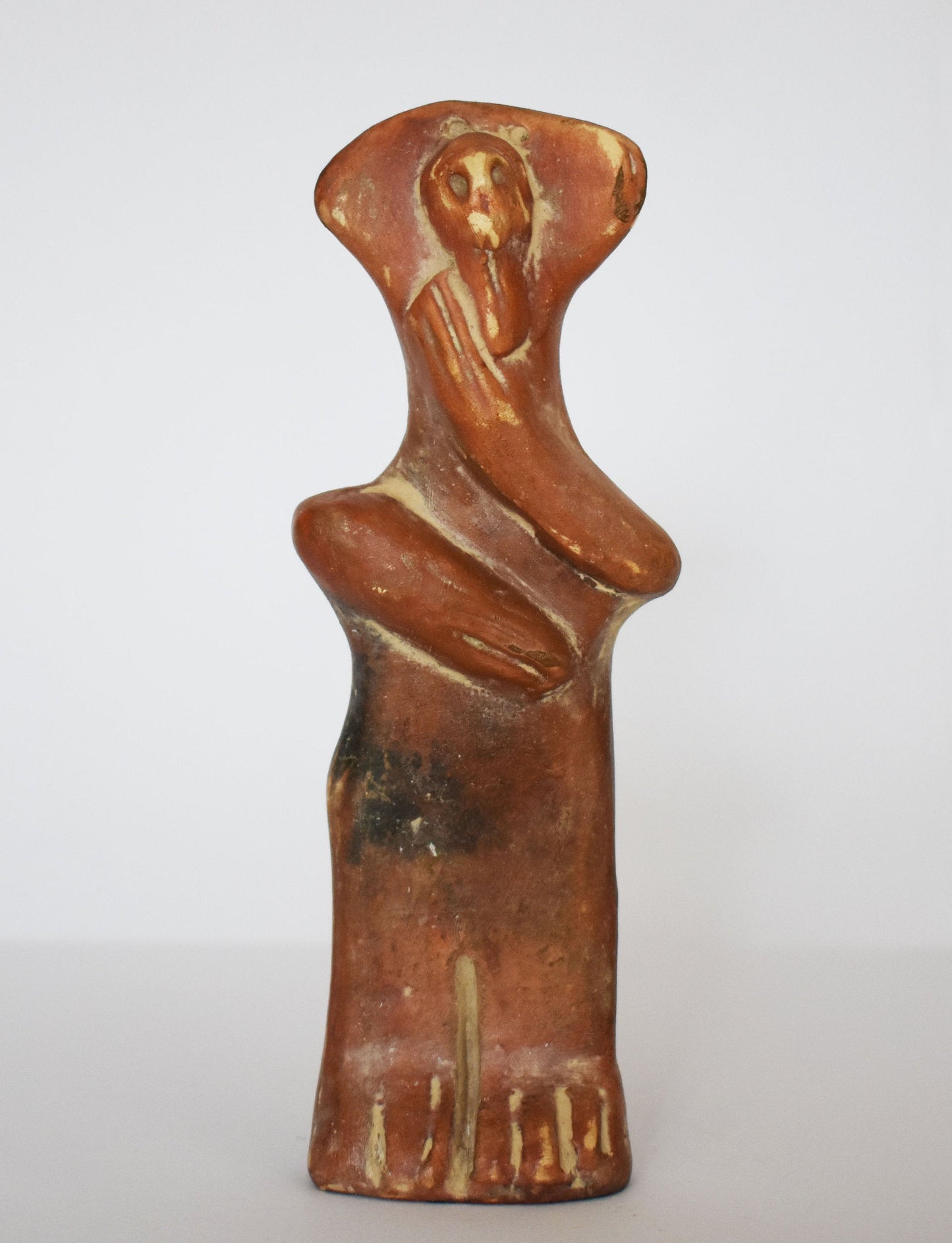 Plank Shaped Female Figurine - From Cyprus - 1100 BC - Museum Reproduction - Ceramic Artifact