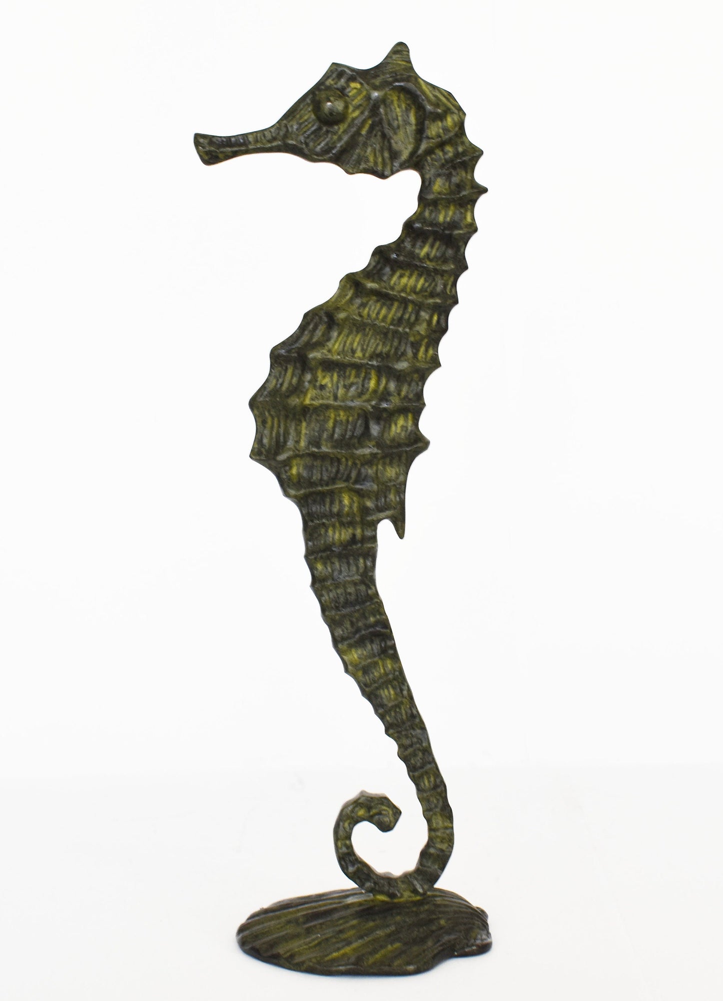 Hippocamps Seahorse - Sea Animal Figurine - marine divinity - pure Bronze Sculpture - Symbol of Poseidon - good luck and protection