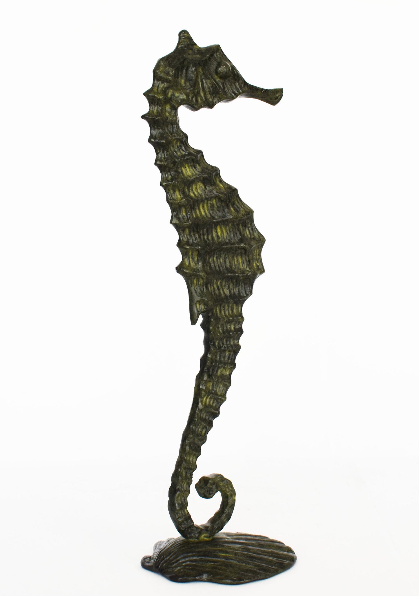 Hippocamps Seahorse - Sea Animal Figurine - marine divinity - pure Bronze Sculpture - Symbol of Poseidon - good luck and protection