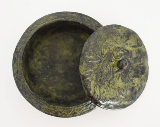 Ancient Greek Pyxis - Greek Roman Goddess Athena Minerva - Wisdom and Intelligence - pure Bronze