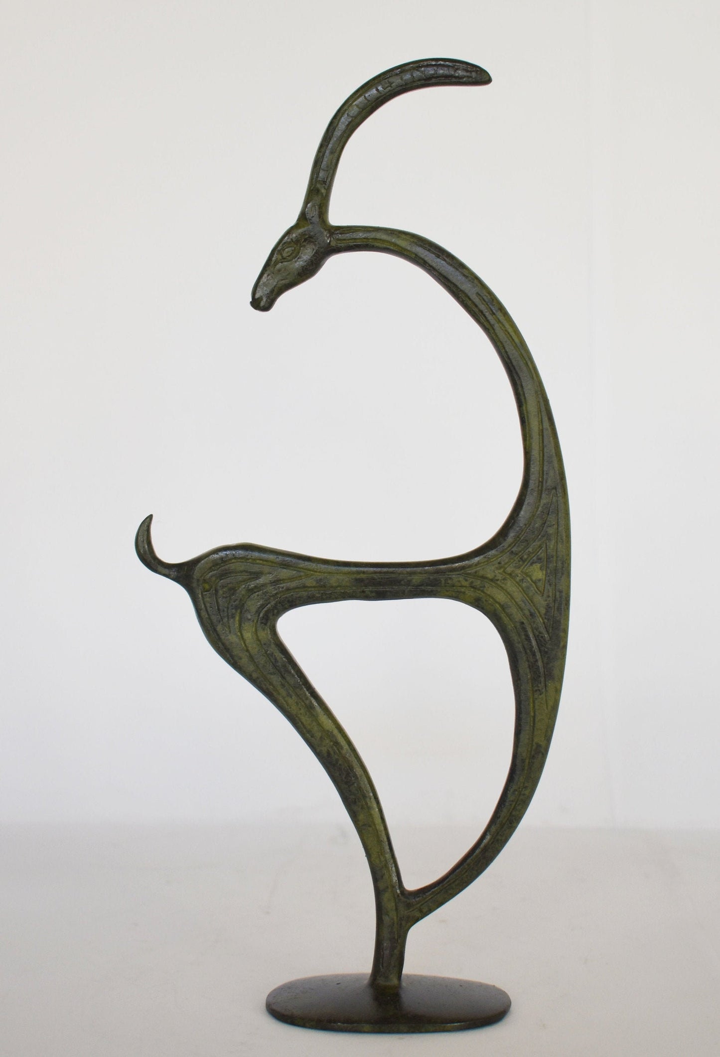 Graceful Ibex - pure Bronze Sculpture - Brings vitality, stability, clarity, and the courage to overcome fear