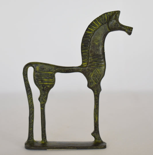 Ancient Greek Horse - Athens, Attica - 500 BC - pure Bronze Sculpture - Small - Symbol of Wealth and Prosperity