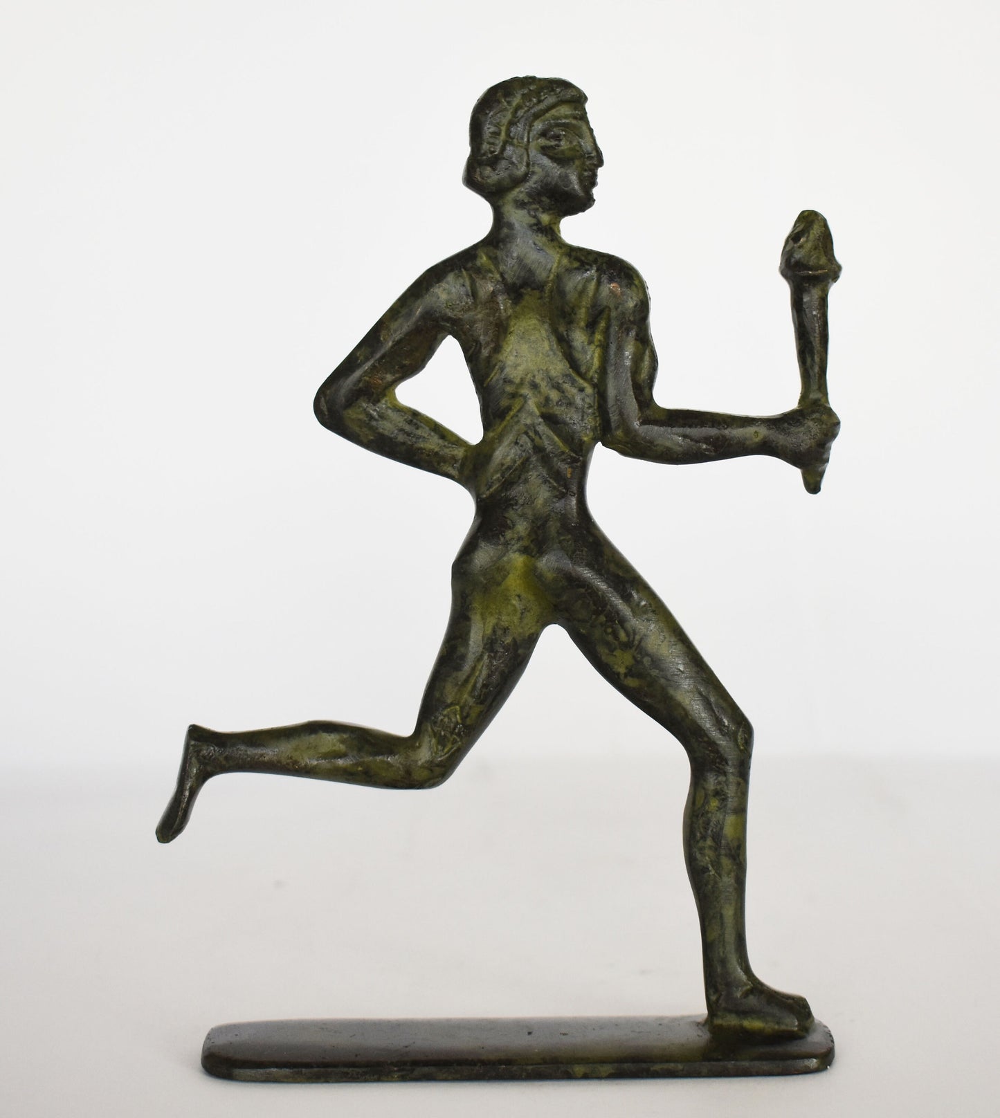 Torchbearer - Greek athlete - Ancient  Olympic Games- pure Bronze Sculpture