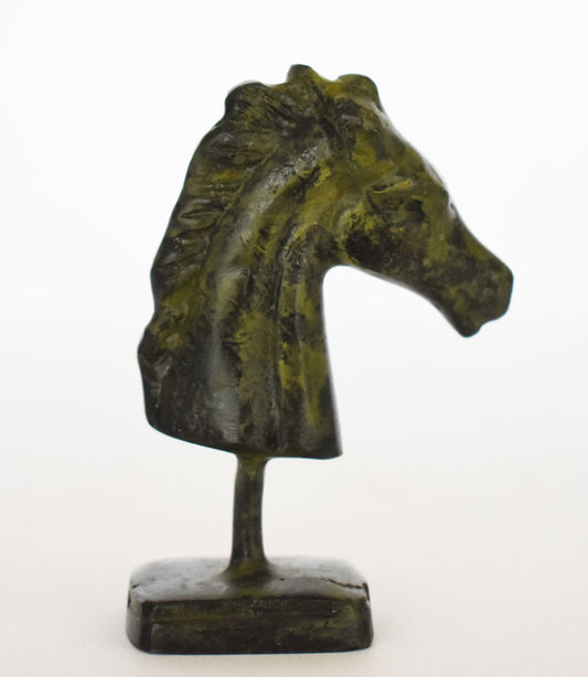 Ancient Greek Horse head - Athens, Attica - pure Bronze Sculpture - Small - Symbol of Wealth and Prosperity