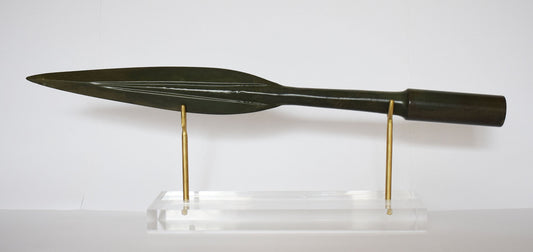 Head of Spartan Spear - Dory - King Leonidas - 300 - Battle of Thermopylae - 480 BC - Reproduction - Plexiglass Base - pure bronze