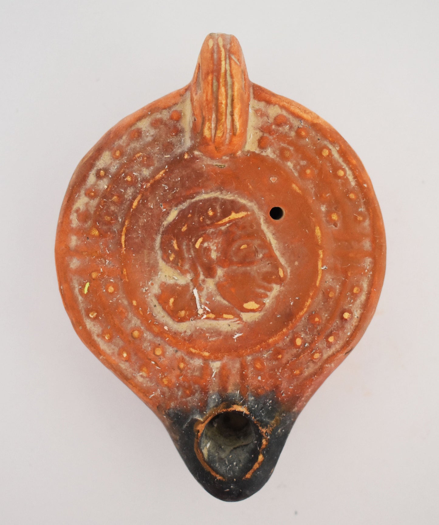 Oil Lamp - Athens, Attica - 600 BC - Athena - Goddess of Wisdom, warfare and Handicraft - Museum Reproduction - Ceramic Artifact