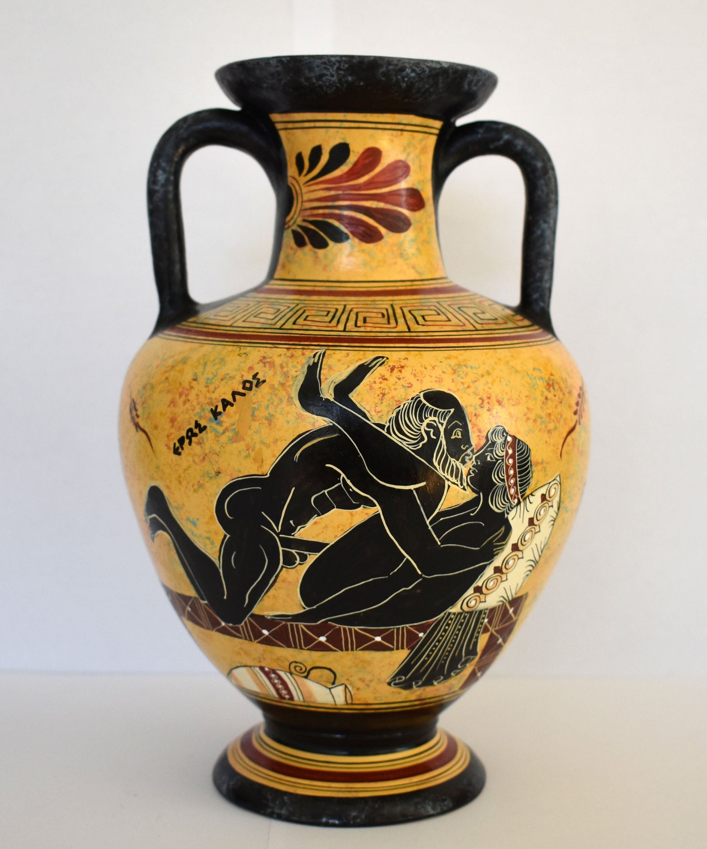 Satyr - Male Nature Spirit - Athenian Couple in Love - Sex is Never Enough - Ceramic Vase