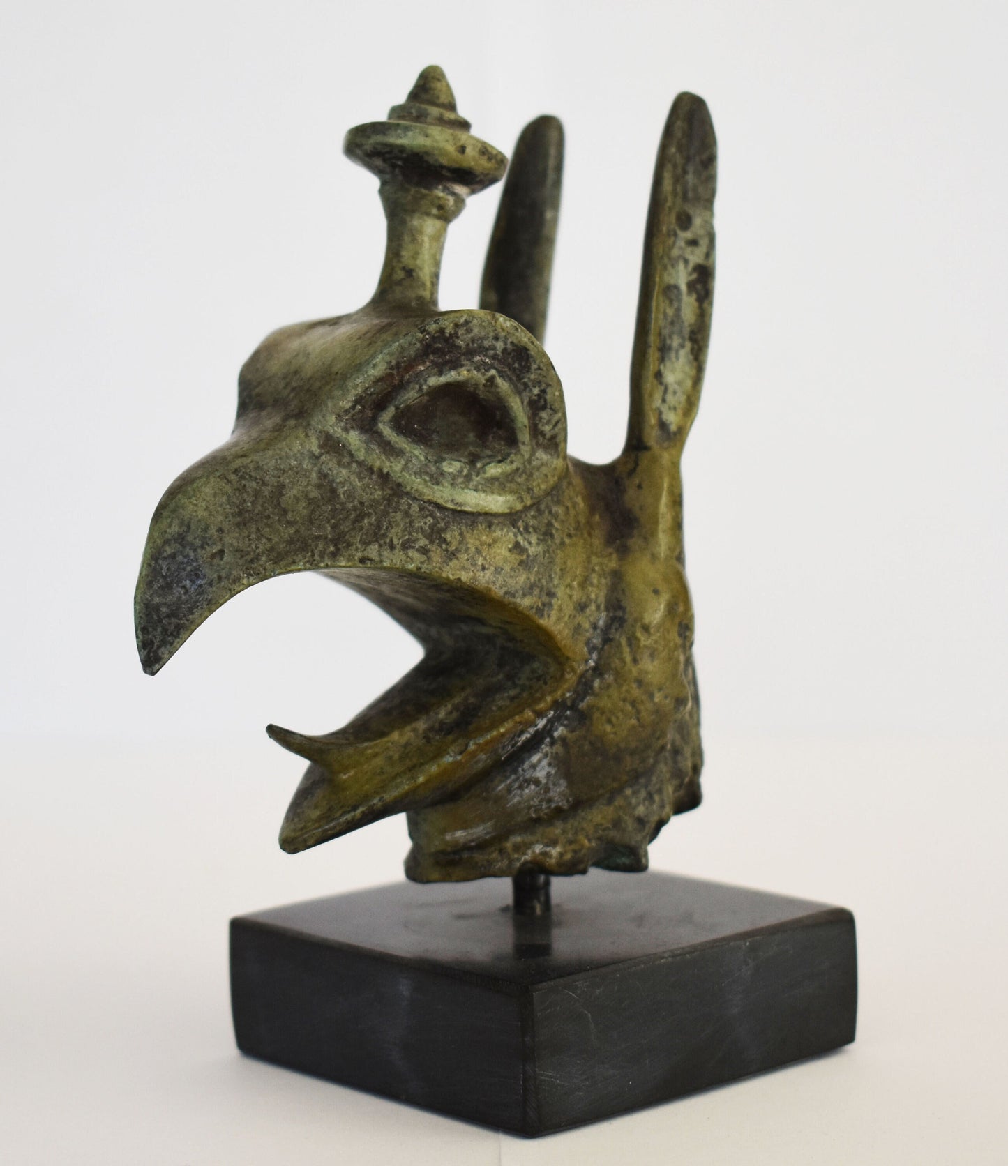 Griffin Head Bust -  Marble Base - Greek Legendary Creature - Symbol of power, might, the majestic, nobility, leadership - Replica - Bronze