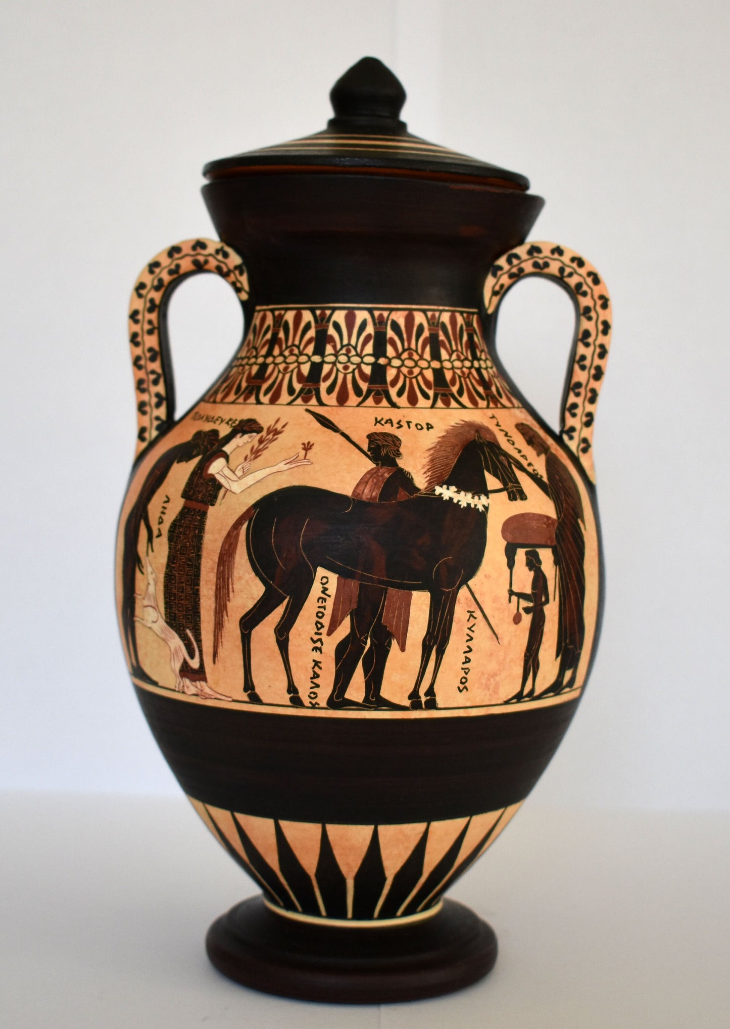 Achilles and Ajax Playing a Board Game - Trojan War, Homer's Iliad - Attic Black Figure - Musei Vaticani - Replica - Ceramic Vase