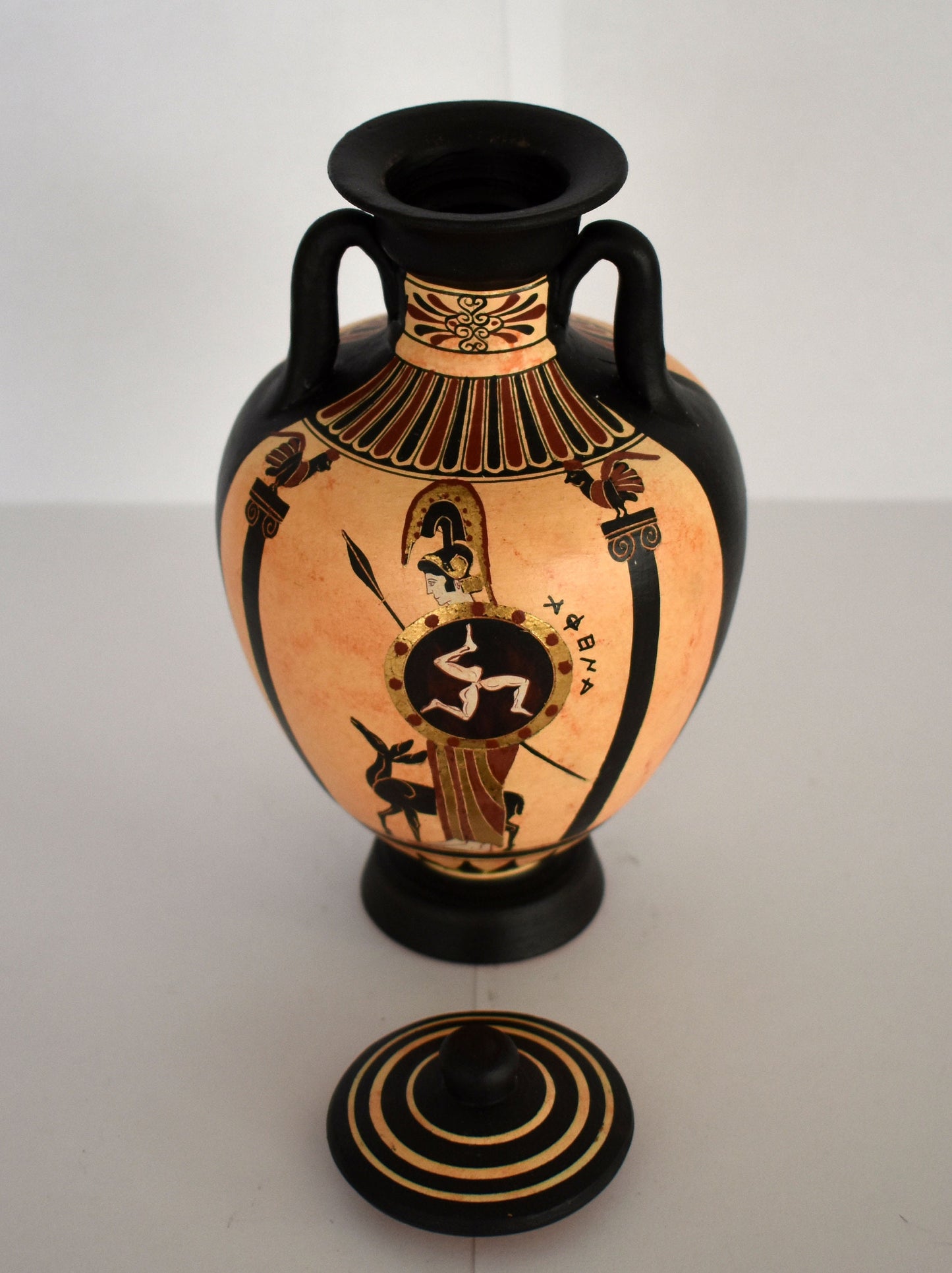 Athena - Goddess of Wisdom, Strength, Strategy - Athenian Runners in Ancient Olympic Games - Classic Period - 600 BC - Ceramic Vase