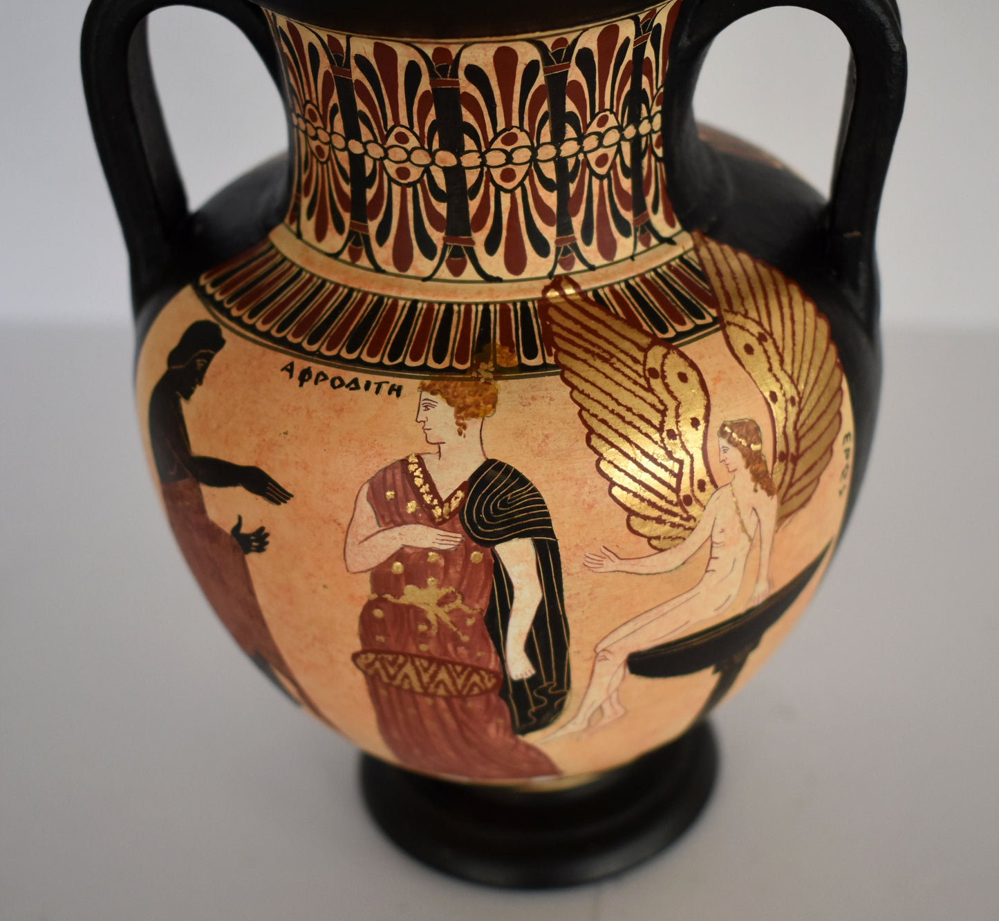 Aphrodite Venus, Goddess of Love, Beauty - Eros Cupid, God of Love, Desire - Floral Motif - Classic Period - 600 BC - Ceramic Vase