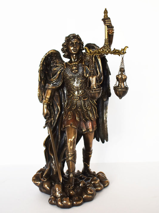 Archangel Michael - Leader of God's Armies against Satan's Forces in the Book of Revelation - Guide - Cold Cast Bronze Resin