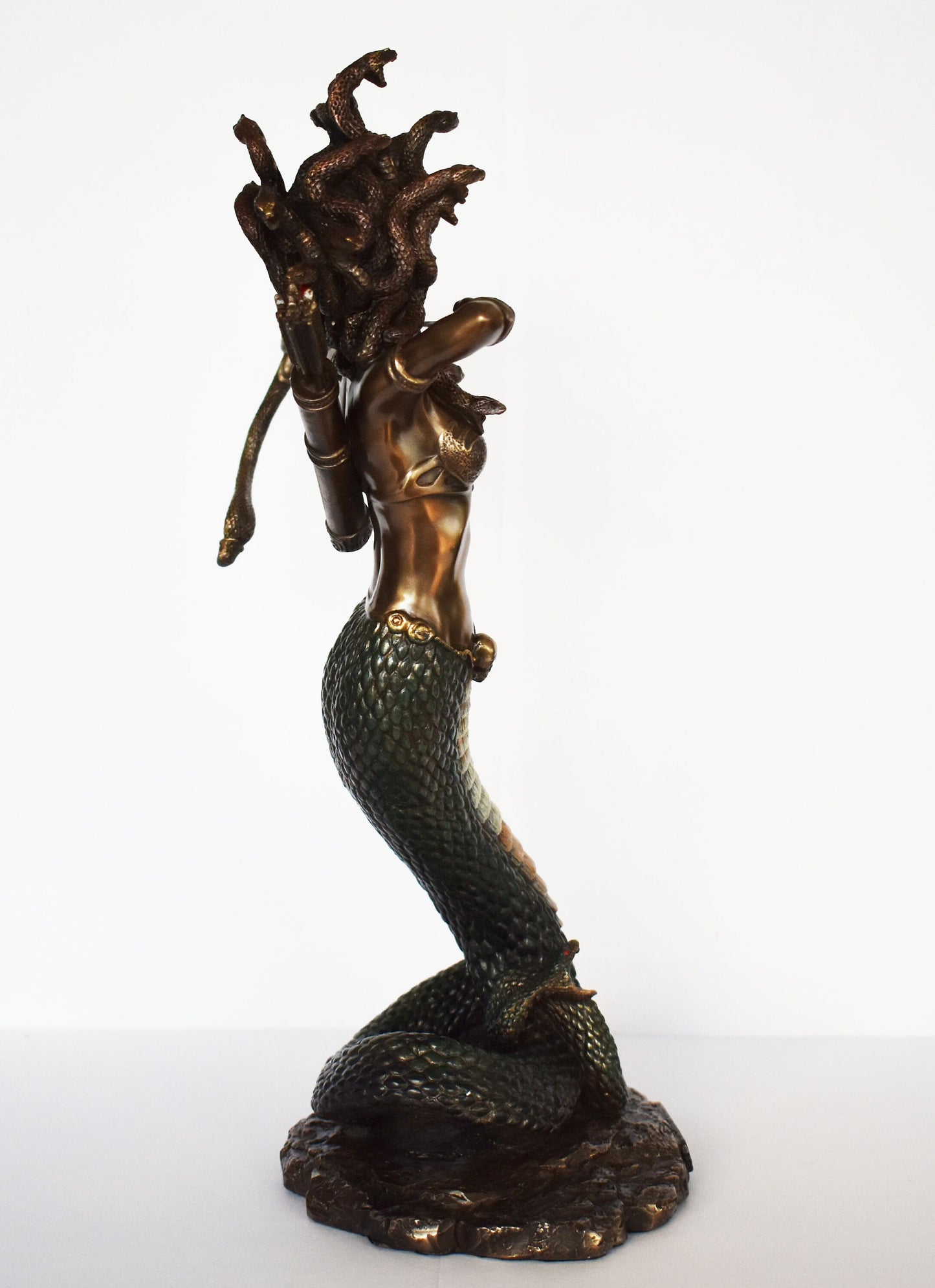 Medusa - Gorgo - Snake-Haired Gorgon - Snake Lady -  Monster Figure  - Perseus and Goddess Athena Myth - Cold Cast Bronze Resin