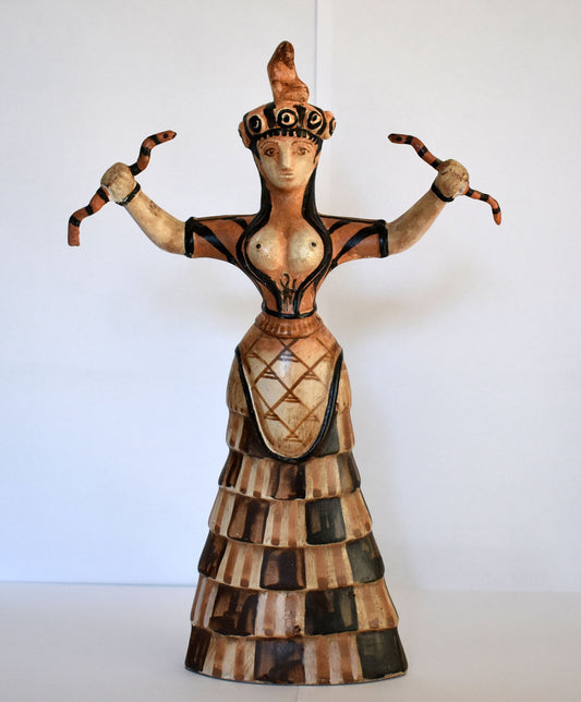 Minoan Snake Goddess - Chtonic Aspects - Symbol of the Underworld, Fertility, Sexuality - Bronze Age, Protector of Nature - Ceramic Artifact