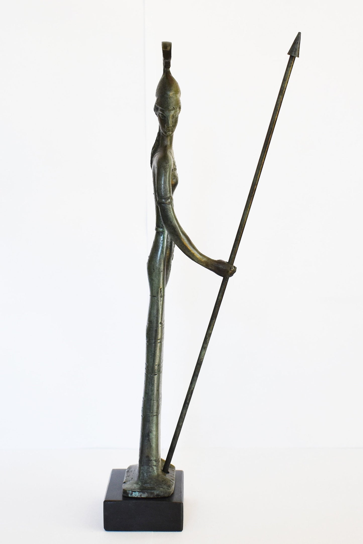 Athena Minerva with Owl and Spear - War Strategy, Giving Heroes Courage, and Inventing useful items and crafts - Greek - pure bronze  statue