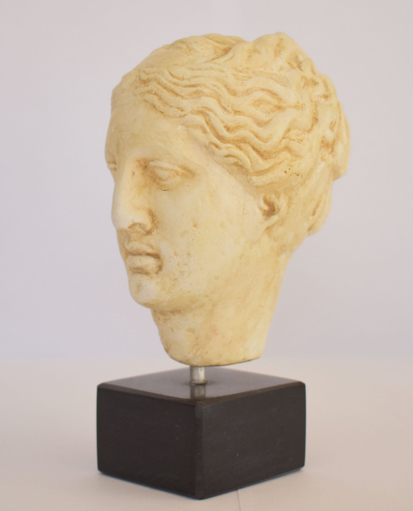 Hygieia - Greek Goddess of Health, Cleanliness and Hygiene - Marble Base - Museum Reproduction - Head Bust