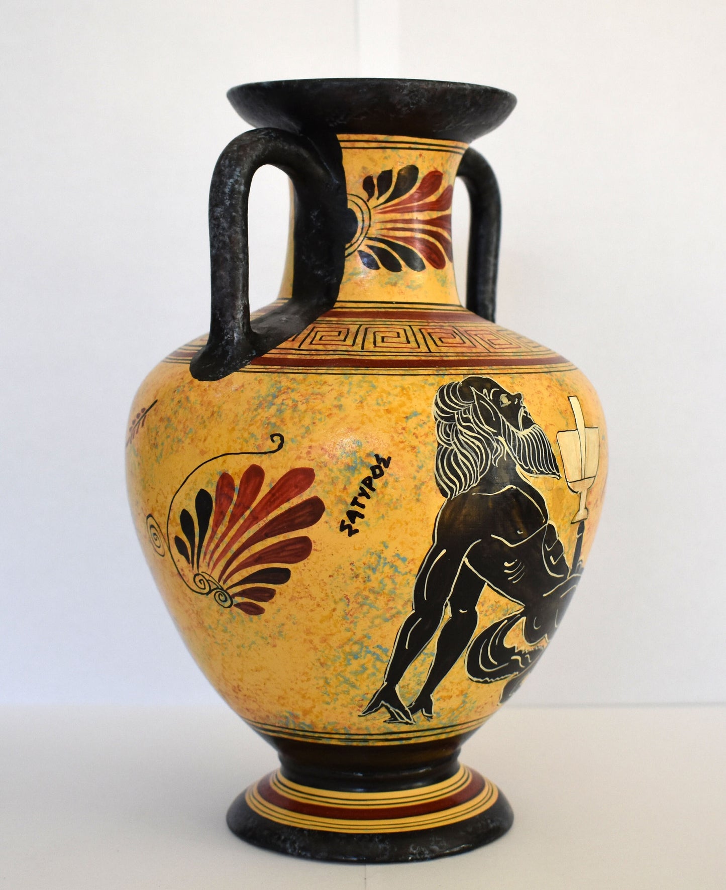 Satyr - Male Nature Spirit - Athenian Couple in Love - Sex is Never Enough - Ceramic Vase