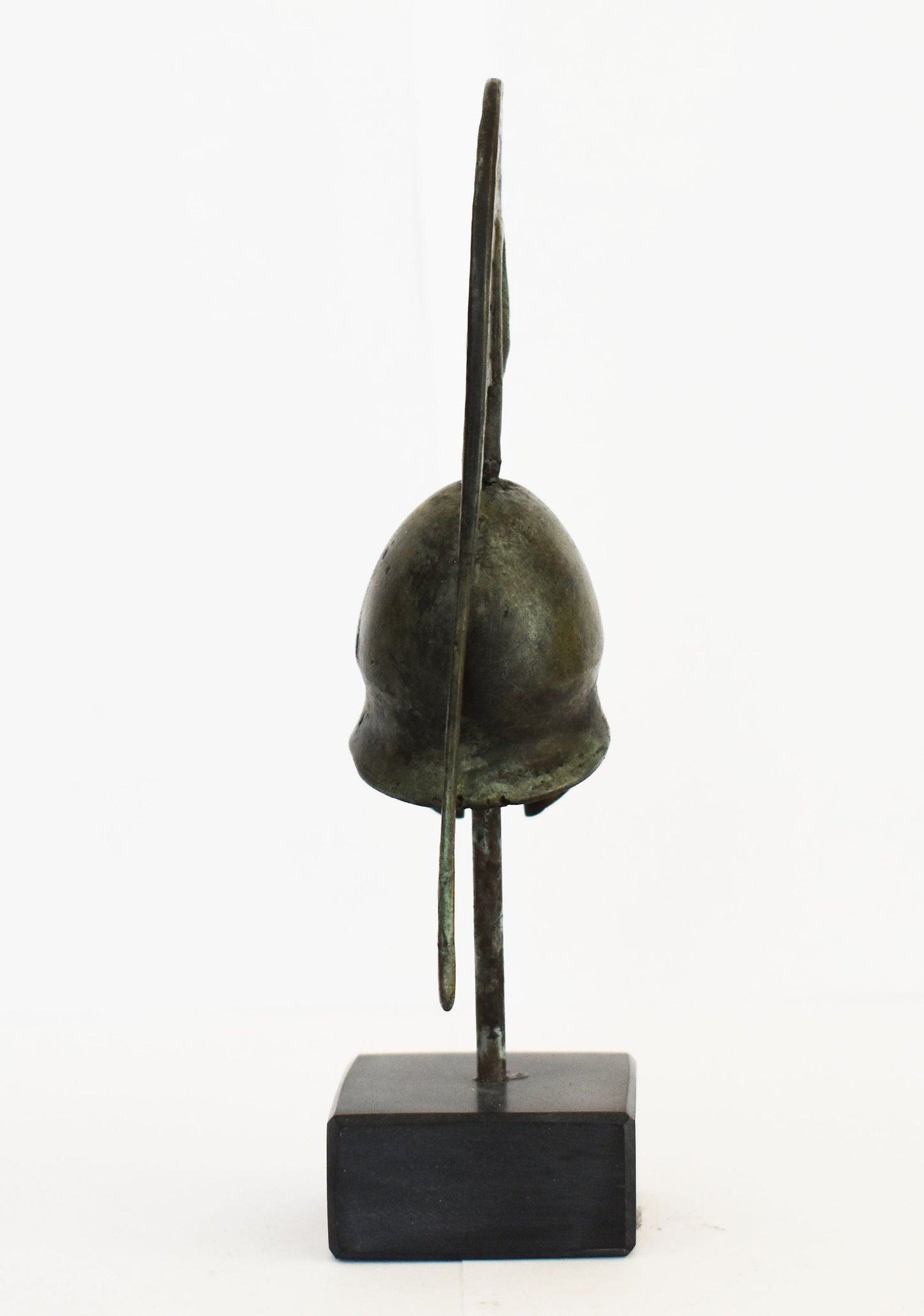 Ancient Greek Spartan Corinthian Helmet - Marble Base - Small - Museum Reproduction - pure bronze  statue