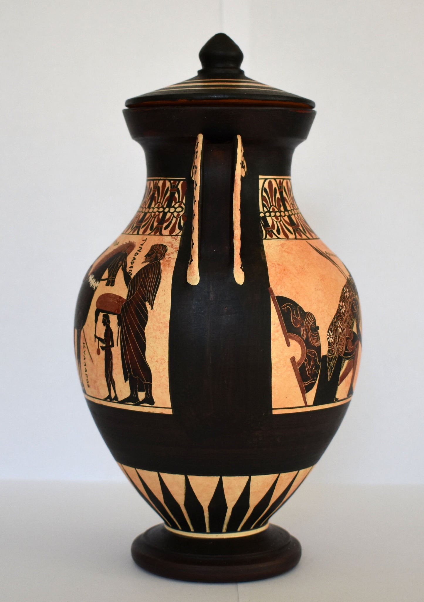 Achilles and Ajax Playing a Board Game - Trojan War, Homer's Iliad - Attic Black Figure - Musei Vaticani - Replica - Ceramic Vase