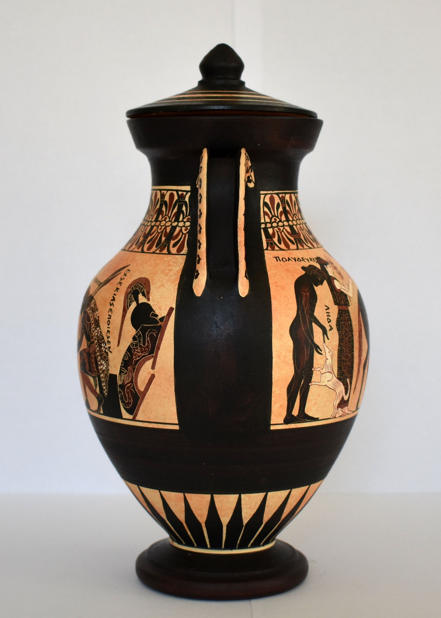 Achilles and Ajax Playing a Board Game - Trojan War, Homer's Iliad - Attic Black Figure - Musei Vaticani - Replica - Ceramic Vase