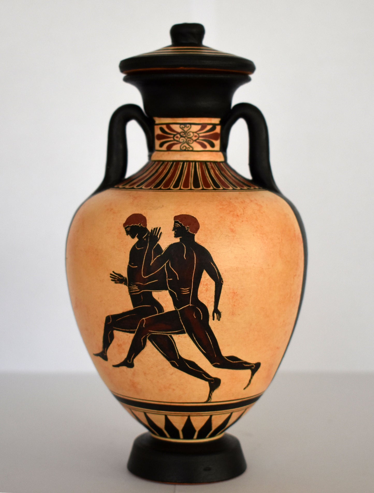 Athena - Goddess of Wisdom, Strength, Strategy - Athenian Runners in Ancient Olympic Games - Classic Period - 600 BC - Ceramic Vase