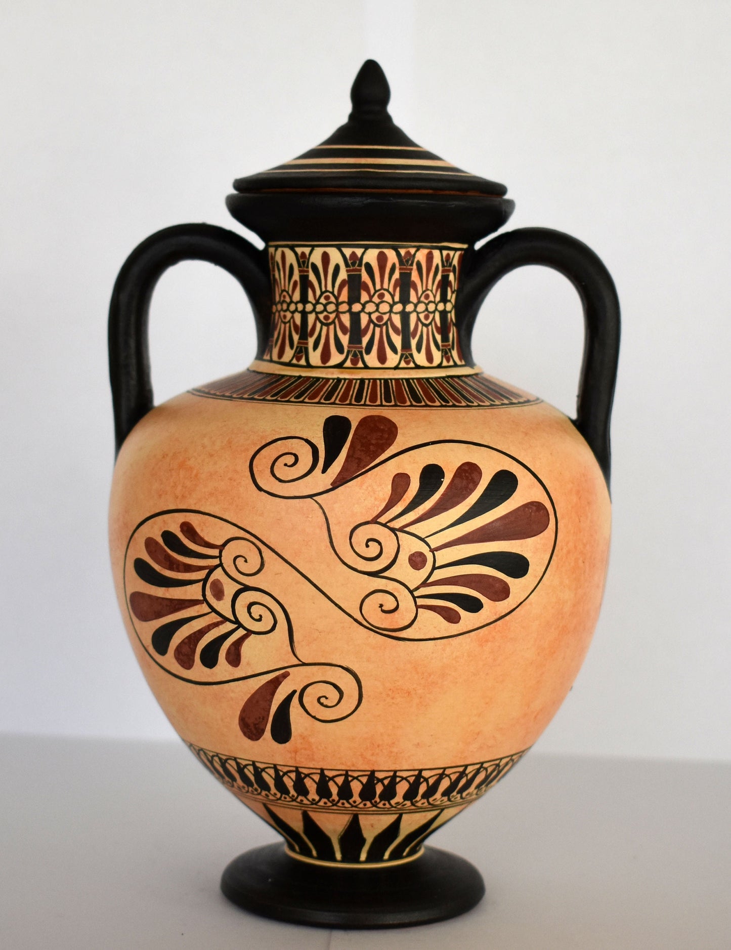 Achilles and Penthesileia, Amazonian Queen - Homer's Iliad - Floral Motif - Classic Period - 600 BC - Ceramic Vase