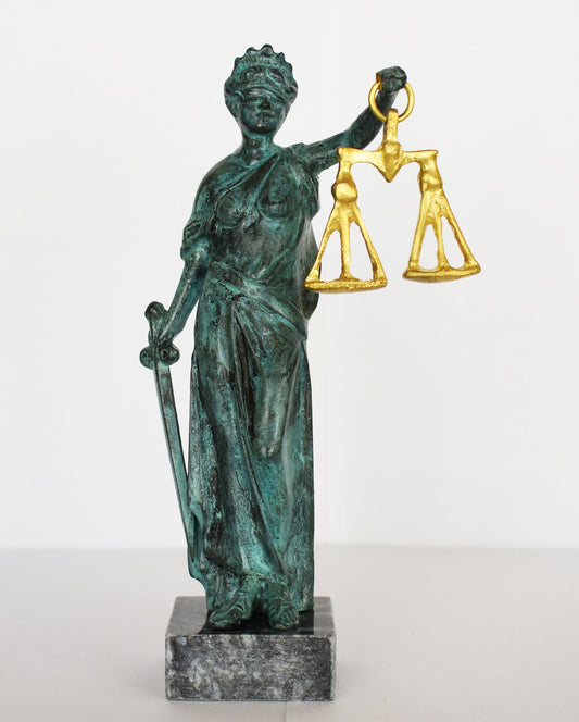 Themis - Personification of Justice, Goddess of Wisdom and Good Counsel, and the Interpreter of the Gods’ Will - pure bronze  statue