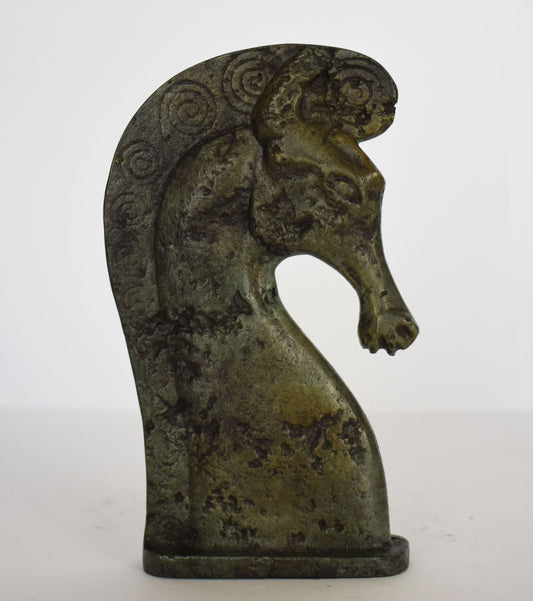 Ancient Greek Horse Head - Pure Bronze Sculpture - Symbol of Wealth and Prosperity - Museum Reproduction