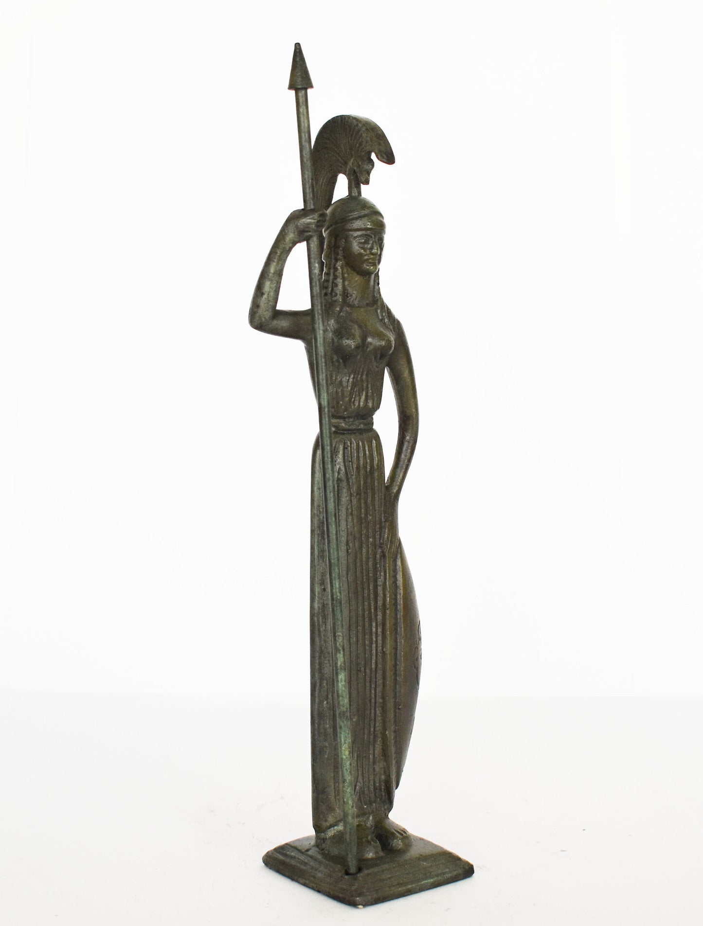 Athena Minerva with Spear and Shield - Greek Roman Goddess - Wise and gave great advice to everyone - pure bronze  statue