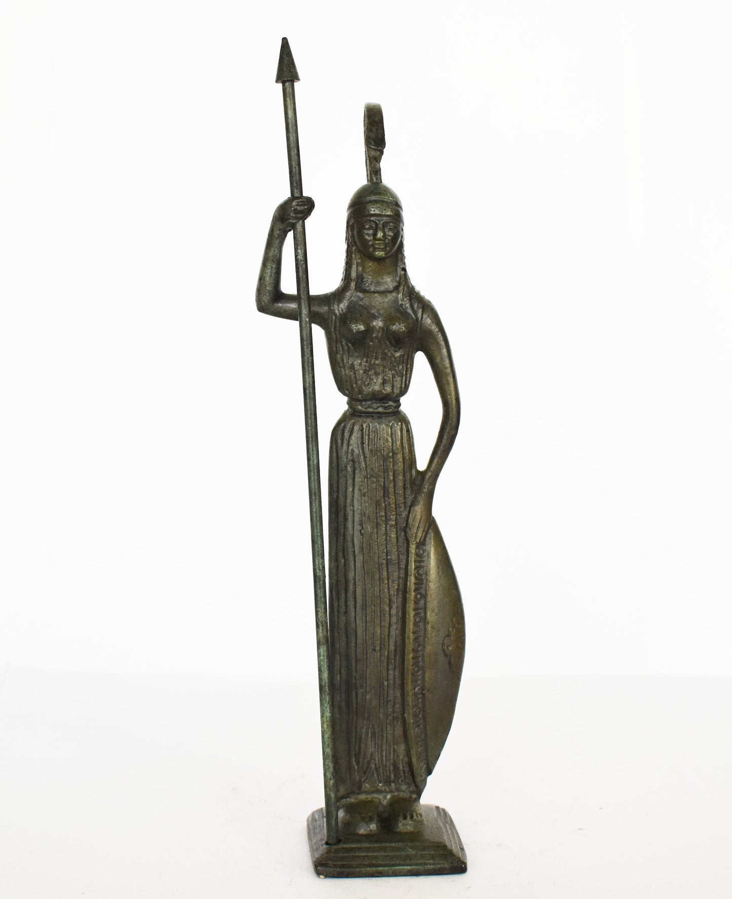 Athena Minerva with Spear and Shield - Greek Roman Goddess - Wise and gave great advice to everyone - pure bronze  statue