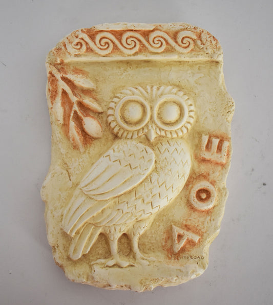 Owl of Goddess Athena - Symbol of Wisdom and Intelligence - Replica - Wall Decoration - Casting Stone Statue