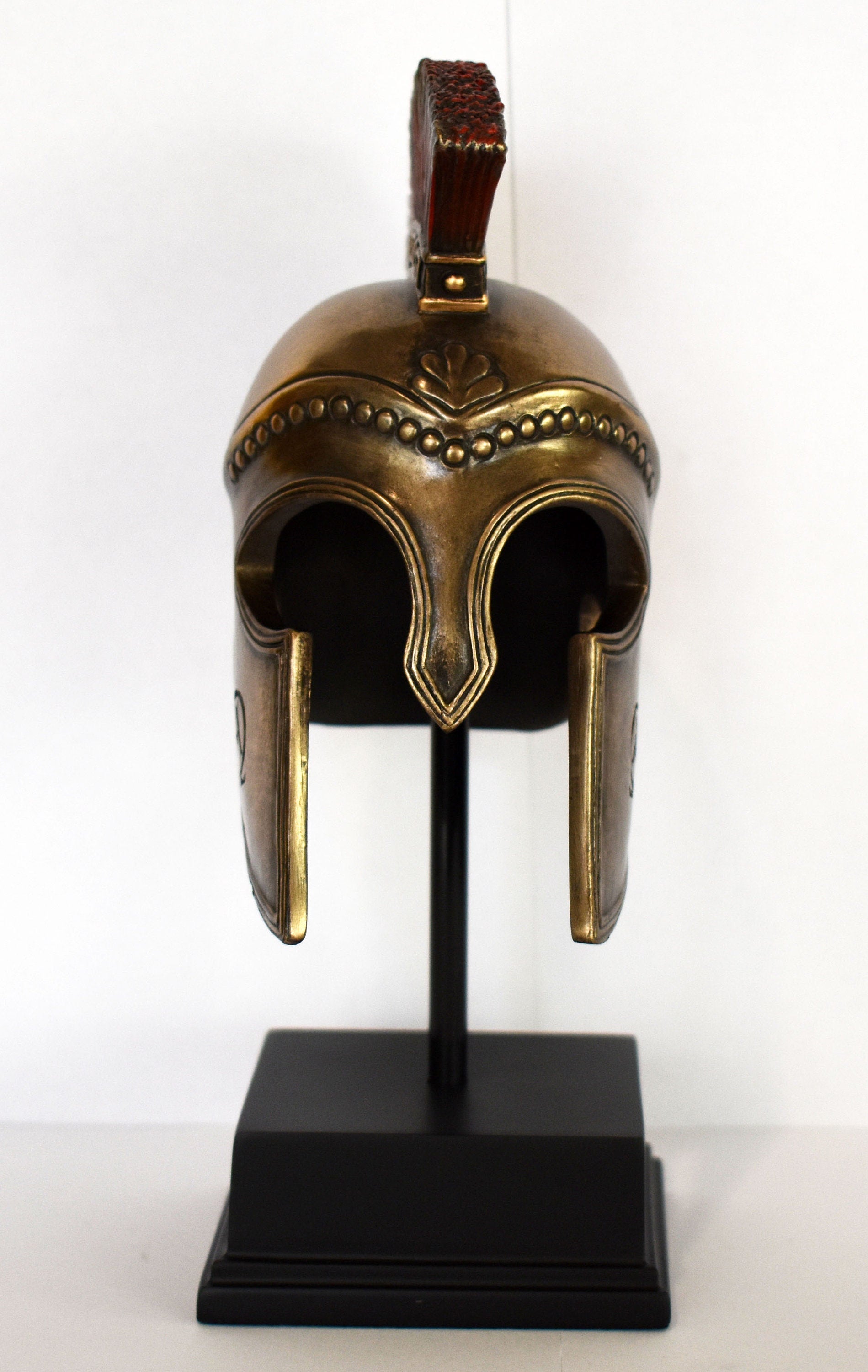 Ancient Greek Spartan Helmet - AΩ Symbols - Meander Motif - Ritual, Ce ...