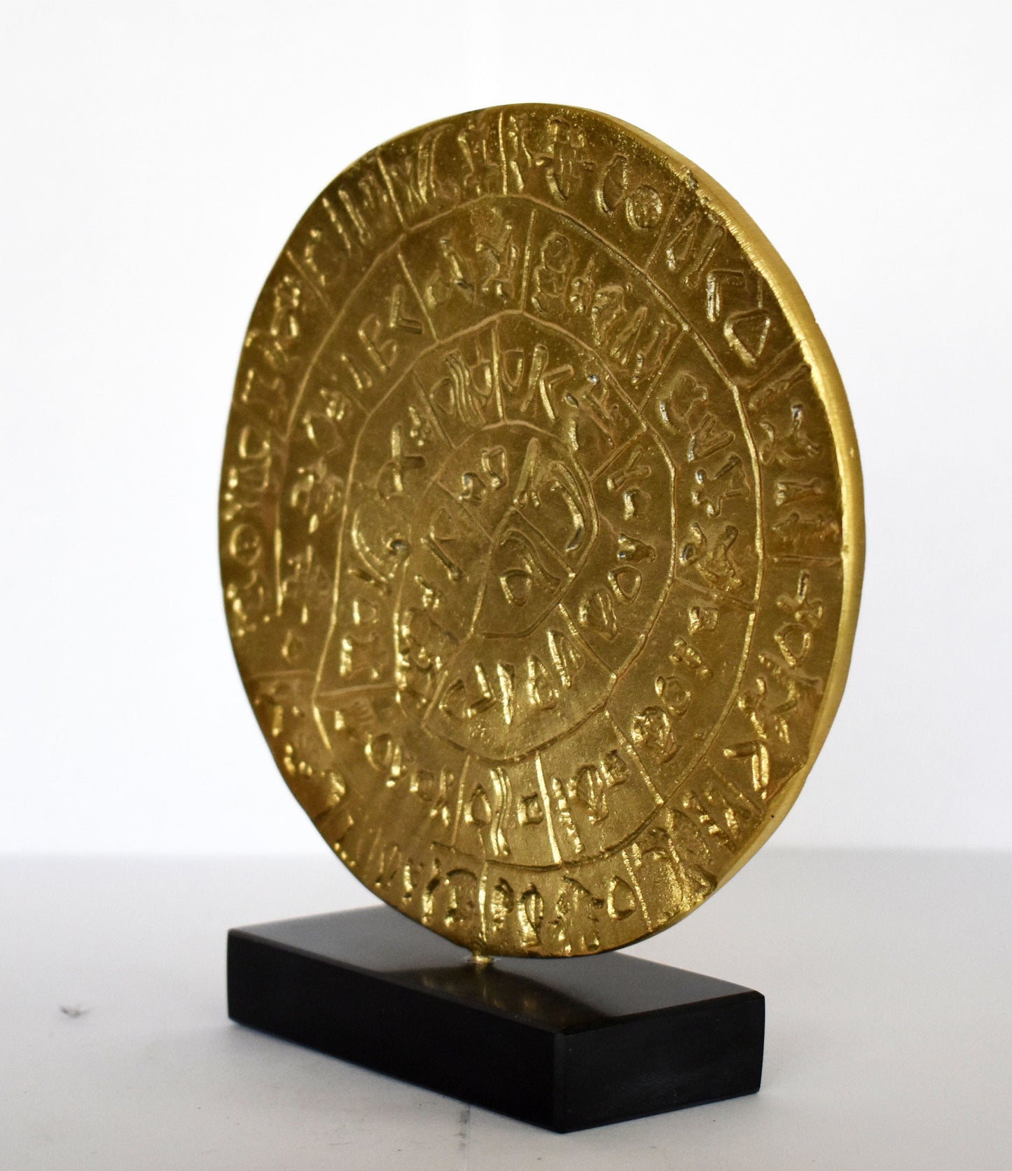 Phaistos Disc - Minoan Bronze Age - 2000 BC - A Lost Message from Ancient Greece - Crete Island - Museum Reproduction - pure bronze  statue