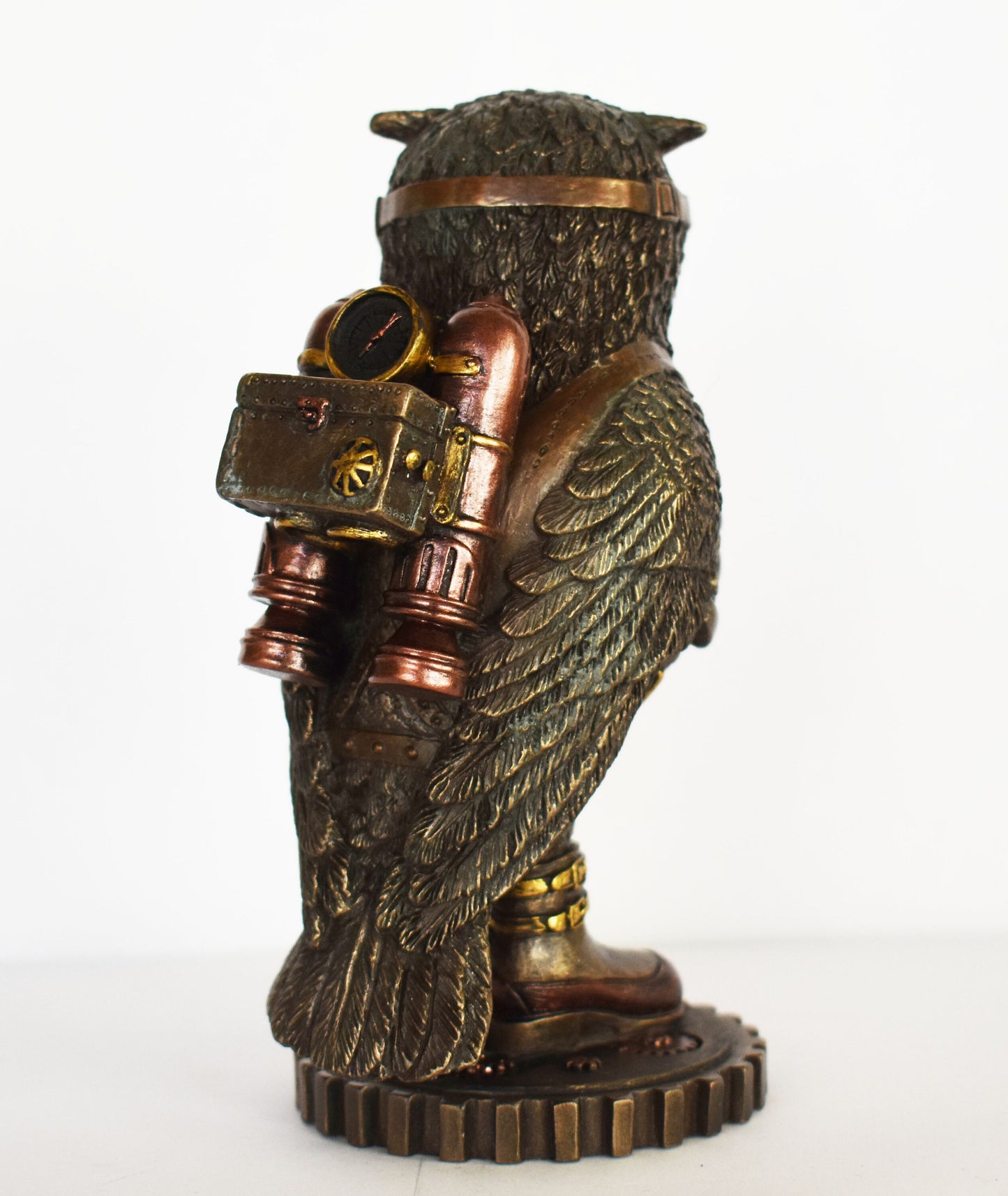 Owl Statue  - Explorer - Steampunk - Modern Art - Decoration - Cold Cast Bronze Resin