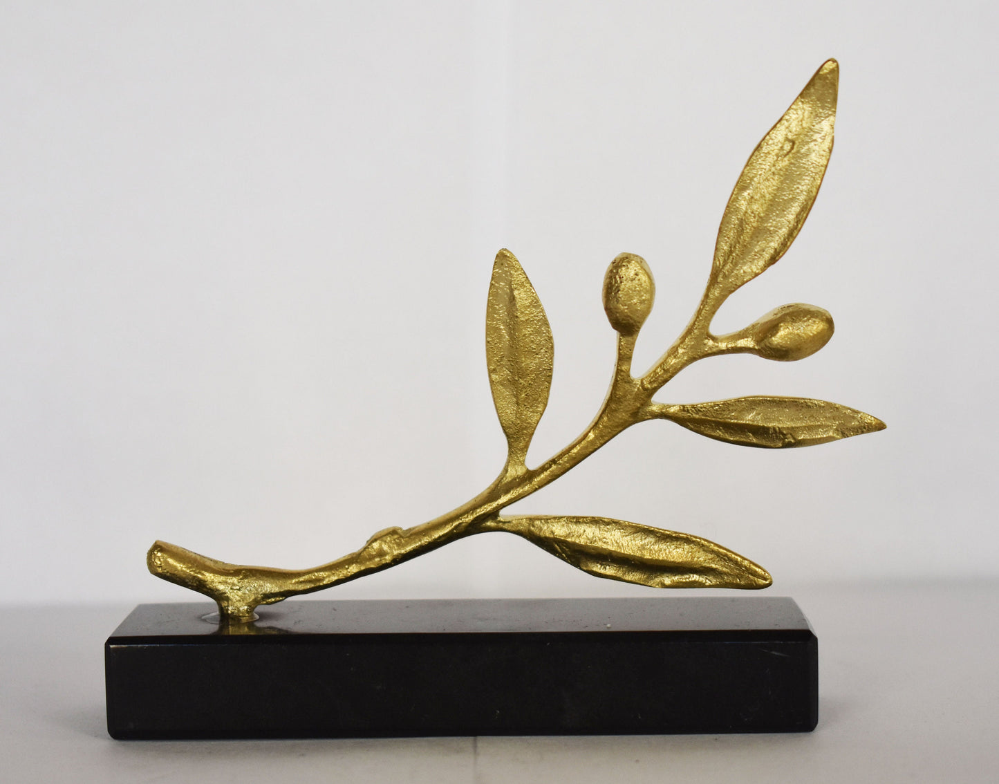 Olive Branch - Ancient Greek Symbol of Peace, Victory, sympathy, consolation, apology - Olympic Games Prize - Marble Base - pure bronze