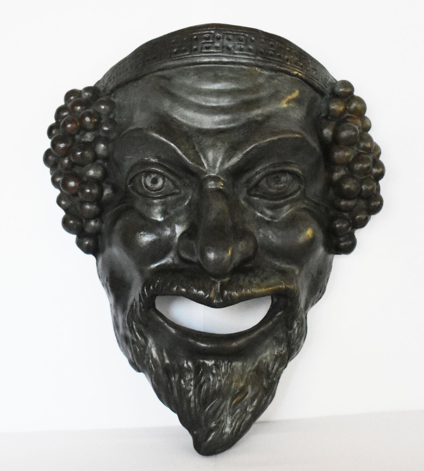 Dionysus Mask - Greek God of Wine, Fertility, Ritual Madness, Theater and Religious Ecstasy- Wall Decoration - Bronze Colour Effect