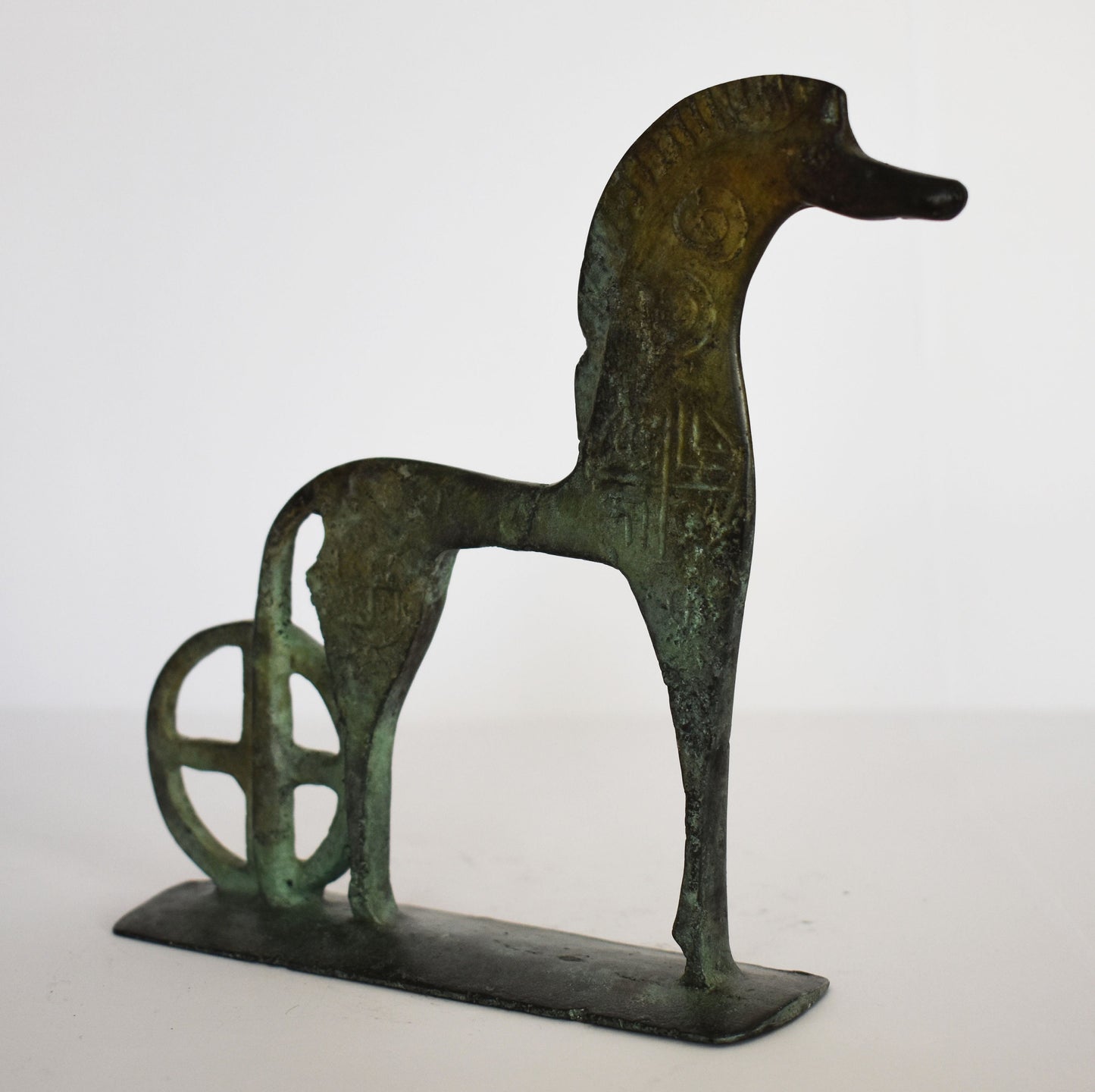 Horse with Wheels from Olympia - Museum replica - pure Bronze Sculpture - Symbol of Wealth and Prosperity