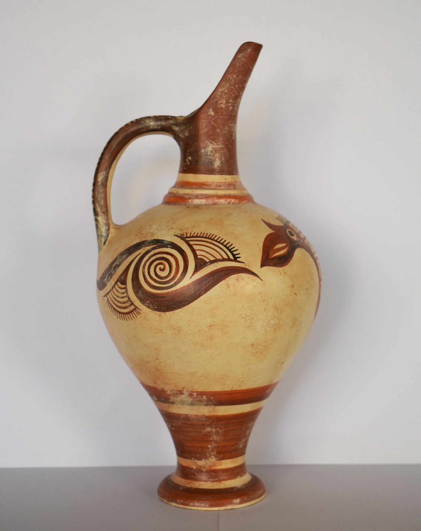 Vessel with Bull and Geometrical Design - Late Helladic I-II Period - 1580-1400 BC - Small - Ceramic Vase