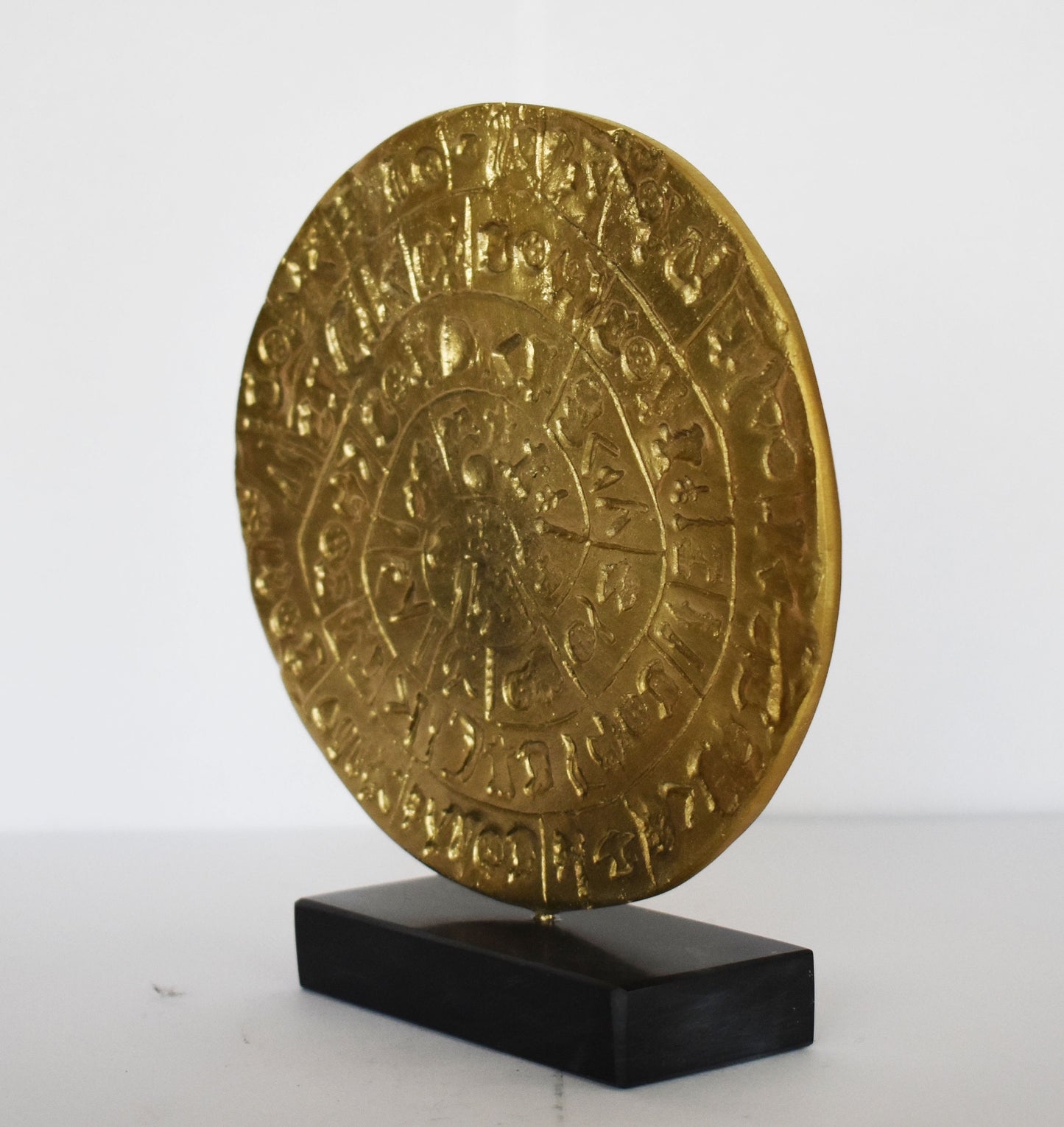 Phaistos Disc - Minoan Bronze Age - 2000 BC - A Lost Message from Ancient Greece - Crete Island - Museum Reproduction - pure bronze  statue